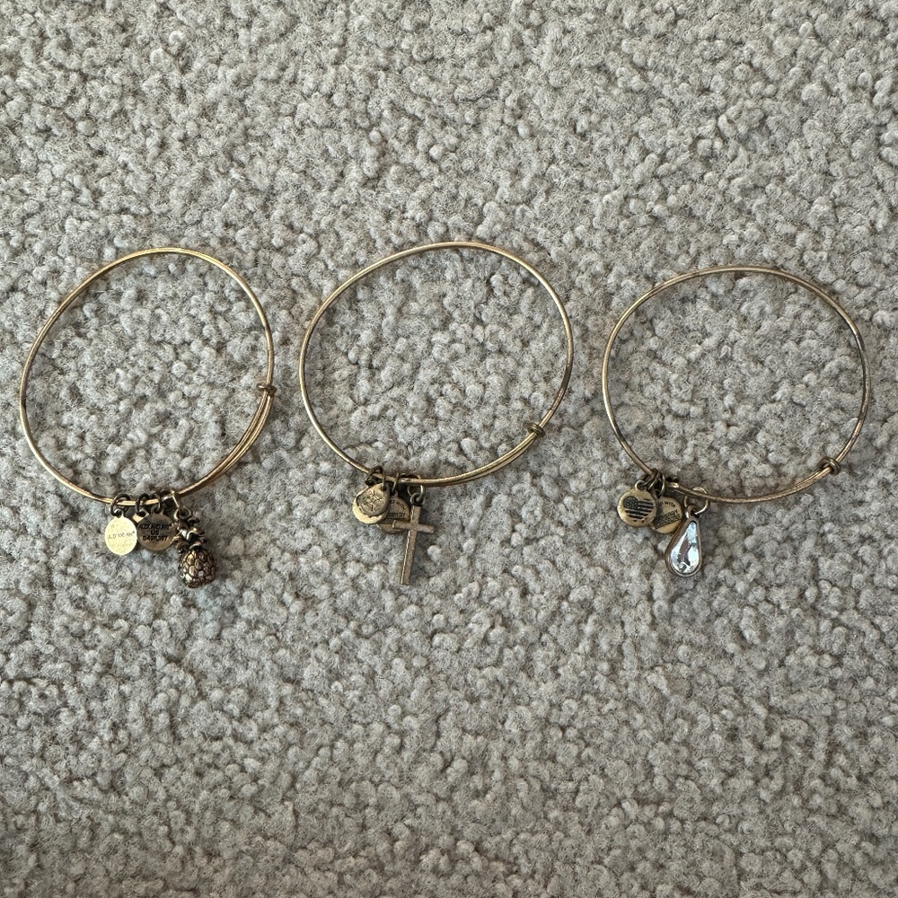 LOT Alex + Ani Gold Bracelet Collection